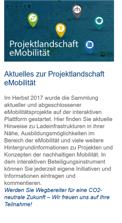 Projektlandschaft eMobilit&auml;t